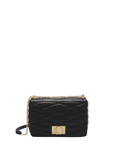 Furla Black Chain Link Shoulder Bag