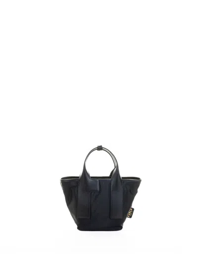 Furla Black Double Handle Leather Bag