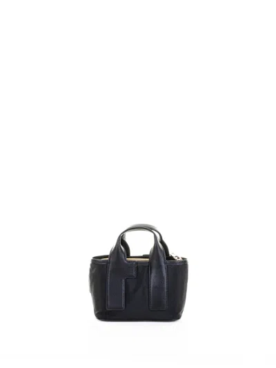 Furla Black Double Handle Leather Bag