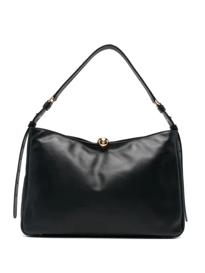Furla Mini Soft Leather Shoulder Handbag In Black