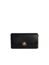 Furla Leather Crossbody Bag Chain Strap Gold-tone Hardware In Black