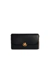Furla Leather Crossbody Bag Chain Strap Gold-tone Hardware In Black