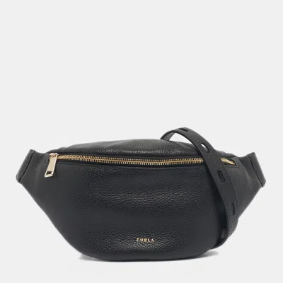 Pre-owned Furla Black Leather Net Belt Bag