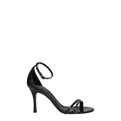 Furla Black Leather Sandal