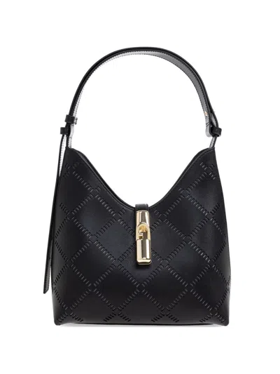 Furla Black Leather Top Handle Bag