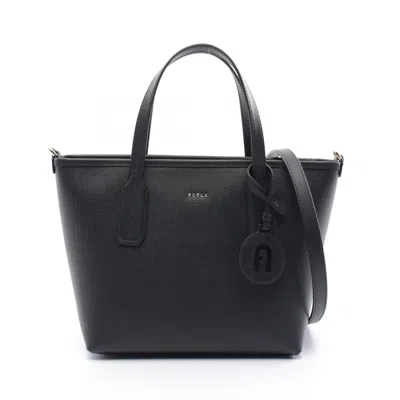 Pre-owned Furla Black Leather Tote Bag ()