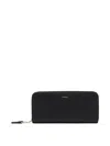 Furla Black Leather Zip Around Wallet In Black