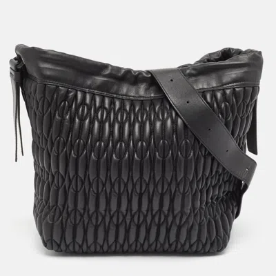 Pre-owned Furla Black Quilt Leather Caos Shoulder Bag