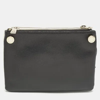 Pre-owned Furla Black/dye White Leather Double Pouch