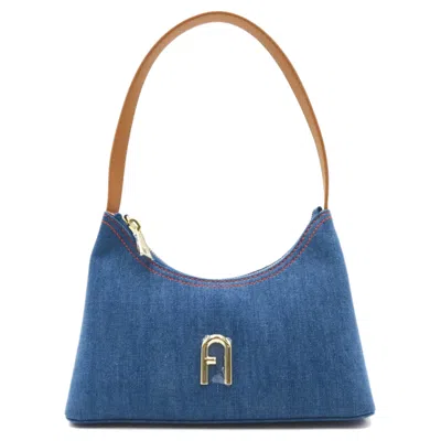 Furla Blue Cotton Shoulder Bag