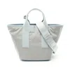 Furla Blue Leather Nylon Canvas Handbag In Multi