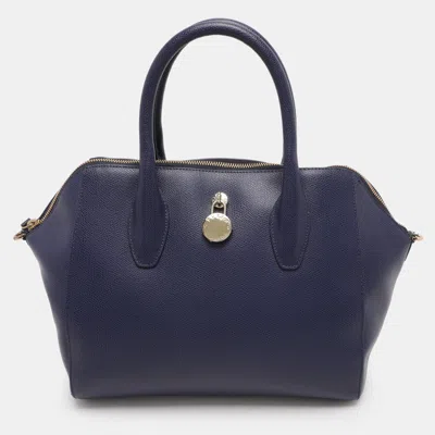 Pre-owned Furla Blue Leather Satchel