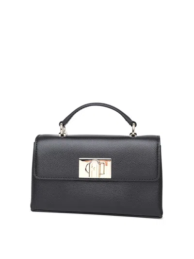 Furla 1927 Mini Black Leather Crossbody Bag