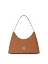 Furla Diamante S Shoulder Bag In Brandy Color Leather In Beige