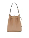Furla Sfera S Bucket Bag In Desert Color Leather In Dark Beige