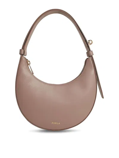 Furla Delizia Mini Bag In Mauve Leather In Purple