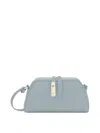 Furla Goccia Mini Bag In Leather Color Light Blue In Grey