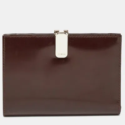 Pre-owned Furla Brown Brushed Leather Bifold Wallet