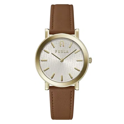 Furla Brown Leather Dress Watch