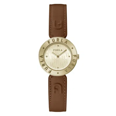 Furla Brown Leather Dress Watch