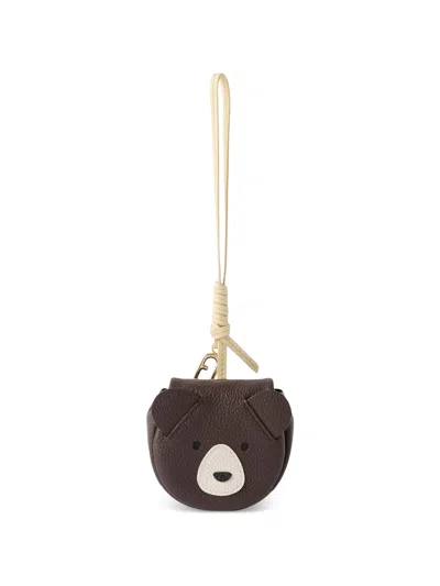 Furla Brown Leather Zamak Airpods Case