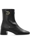 Furla Buckle-fastening Block-heel Boots In Black