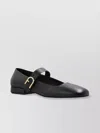 Furla Buckle Round Toe Ballerina Shoes In Black
