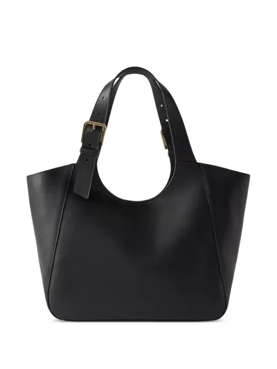 Furla Buckle-detail Leather Tote Bag In Black