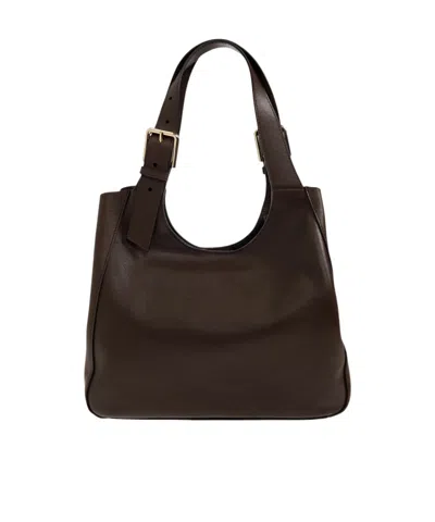 Furla Buckle-detail Leather Tote Bag In Burgundy
