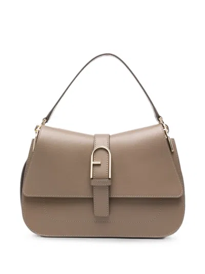 Furla Buckle-detail Shoulder Bag In Brown
