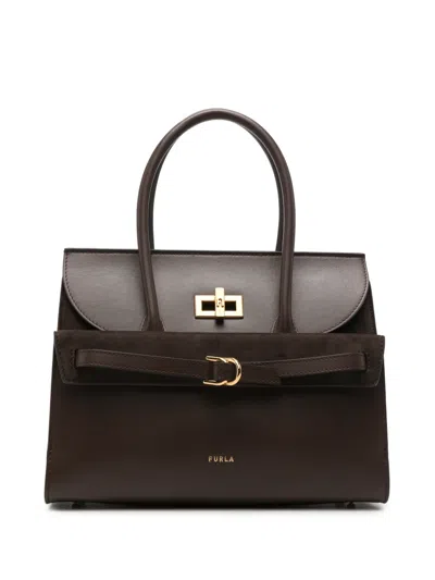 Furla Buckle-detail Tote Bag In Black