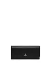 FURLA CAMELIA BLACK CONTINENTAL WALLET IN PRINTED LEATHER