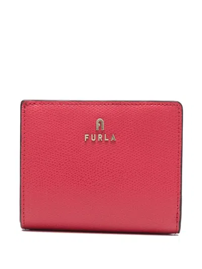 Furla Camelia Compact Logo Leather Wallet In Pink