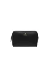 Furla Medium Camelia Leather Make Up Bag In Black