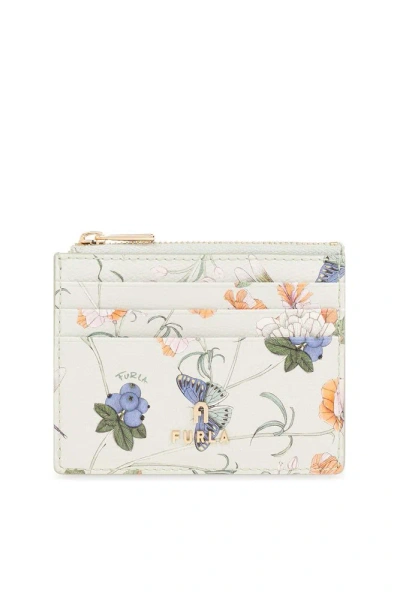 Furla Camelia Floral Printed Small Card Holder In Multi