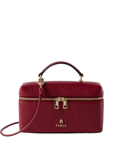 Furla Camelia Grained-leather Mini Bag In Red