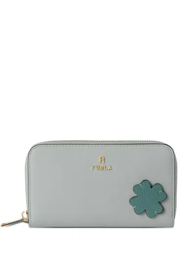 Furla Camelia Large Flower-patch Wallet In Blue