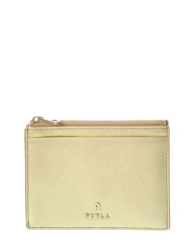 Furla Camelia Large Leather Card Case In Gold