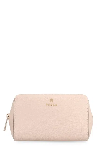 Furla Camelia Beauty Case L Azalea Rosa Pelle Stampata Donna In Neutral