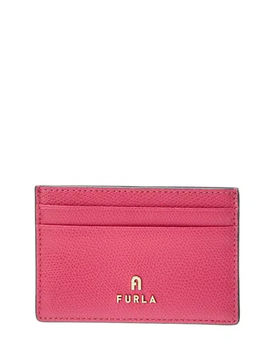 Furla Camelia Leather Card Case In Pink