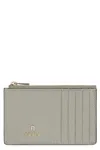 Furla Camelia Leather Card Holder In Green