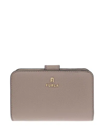 Furla Camelia Leather Flap Wallet In Nude