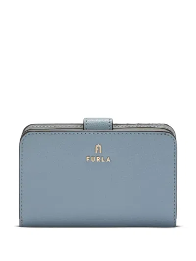 Furla Camelia Leather Flap Wallet In Blue