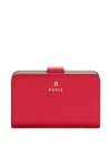 Furla Camelia Leather Flap Wallet In Red