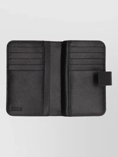 Furla Camelia Leather Keyring Wallet Case In Black