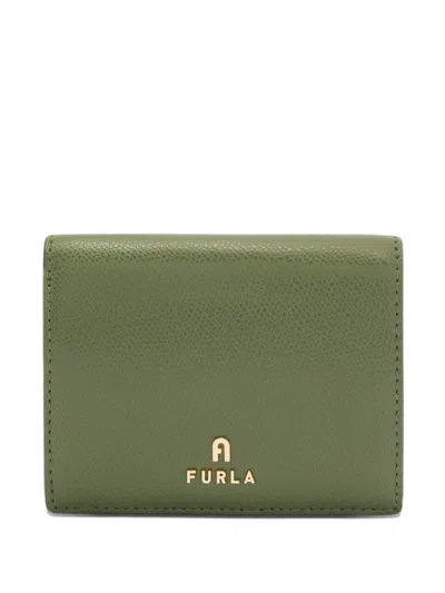 Furla Camelia Leather Logo Wallet In Green