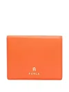 Furla Camelia Leather Logo Wallet In Orange