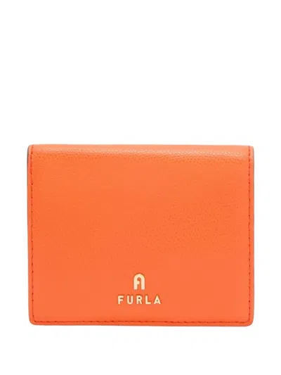 Furla Camelia Leather Logo Wallet In Orange
