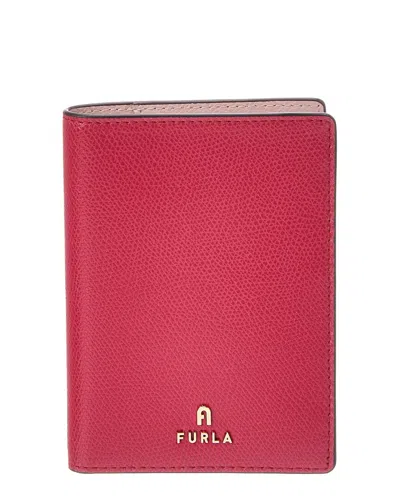 Furla Camelia Leather Passport Holder In Red