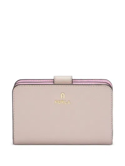 Furla Camelia Leather-trimmed Wallet In Neutral